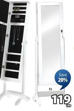 JYSK MILANIA Floor standing jewelry cabinet with mirror offer