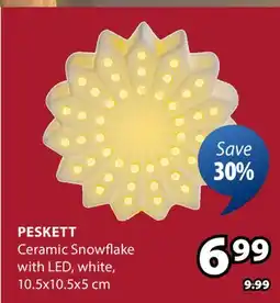 JYSK PESKETT Ceramic Snowflake offer