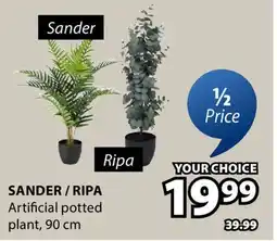 JYSK SANDER / RIPA Artificial potted plant offer
