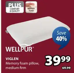 JYSK VIGLEN Memory foam pillow offer