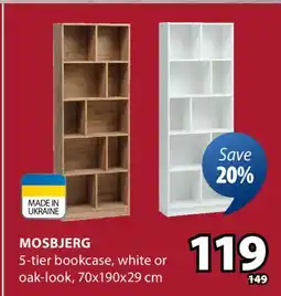 JYSK MOSBJERG 5-tier bookcase offer