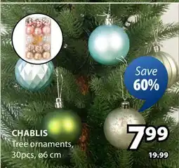 JYSK CHABLIS Tree ornaments offer