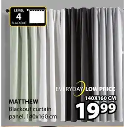 JYSK MATTHEW Blackout curtain panel offer