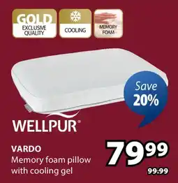 JYSK WELLPUR VARDO Memory foam pillow with cooling gel offer