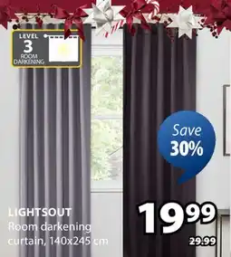 JYSK LIGHTSOUT Room darkening curtain offer