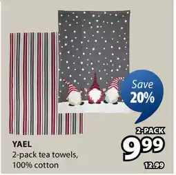 JYSK YAEL 2-pack tea towels, 100% cotton offer