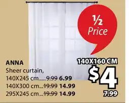JYSK ANNA Sheer curtain offer