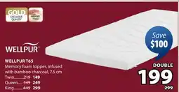 JYSK WELLPUR T65 Memory foam topper offer