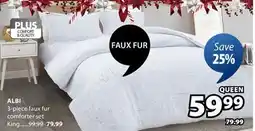 JYSK ALBI 3-piece faux fur comforter set offer