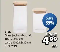 JYSK BIEL Glass jar, bamboo lid offer