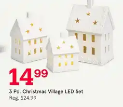 Kitchen Stuff Plus KSP XMAS VILLAGE CERAMIC LED DECOR SET/3 9 CM / 13 CM / 17 CM WHITE offer
