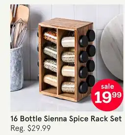 Kitchen Stuff Plus KSP SIENNA REVOLVING SPICE RACK 16-BOTTLE SET/16 8.3 X 4.6 X 10.6 H ACACIA offer