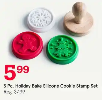 Kitchen Stuff Plus KSP XMAS HOLIDAY BAKE SILICONE COOKIE STAMP SET/3 6.5 CM DIA. MULTI COLOUR offer