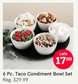 Kitchen Stuff Plus KSP TACO PORCELAIN CONDIMENT BOWL SET/6 33 CM DIA. X 6 CM WHITE offer