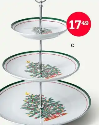 Kitchen Stuff Plus KSP XMAS EVERGREEN PORCELAIN BUFFET STAND 3-TIER EVERGREEN offer