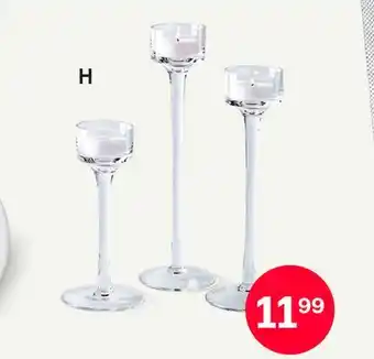 Kitchen Stuff Plus KSP ELISE STEM GLASS TEALIGHT CANDLE HOLDER SET/3 5.9/7.87/9 H CLEAR offer