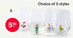 Kitchen Stuff Plus KSP XMAS BUDDIES STEMLESS WINE GLASS SNOWMAN 425 ML / 18.9 OZ CLEAR offer