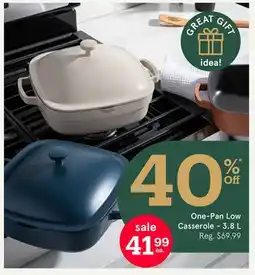 Kitchen Stuff Plus ONE-PAN QUADRA NON-STICK LOW CASSEROLE W/LID 26 CM / 3.8 L SPICE offer