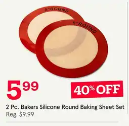 Kitchen Stuff Plus KSP BAKERS SILICONE BAKING SHEET ROUND SET/2 8 DIA. NATURAL/ORANGE offer
