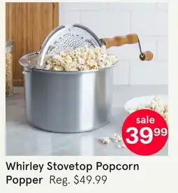 Kitchen Stuff Plus WHIRLEY POP ORIGINAL STOVETOP POPCORN POPPER 6 QT. SILVER offer