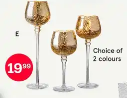 Kitchen Stuff Plus KSP XMAS ILLUME GLASS STEM CANDLEHOLDER SET/3 30/25/20 CM TALL GOLD offer