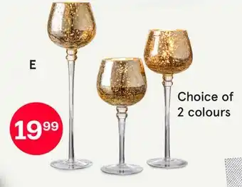 Kitchen Stuff Plus KSP XMAS ILLUME GLASS STEM CANDLEHOLDER SET/3 30/25/20 CM TALL GOLD offer