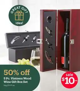 Kitchen Stuff Plus KSP VINTNERS WOOD WINE GIFT BOX W/TOOLS SET/5 14 X 4.5 X 4.5 ROSEWOOD offer