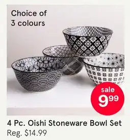 Kitchen Stuff Plus KSP OISHI STONEWARE BOWL ASSORTED SET/4 12 CM DIA. BLACK offer