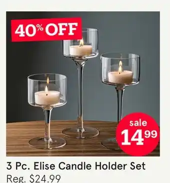 Kitchen Stuff Plus KSP ELISE STEM GLASS PILLAR CANDLE HOLDER SET/3 5.9/7.8/9.8 H CLEAR offer