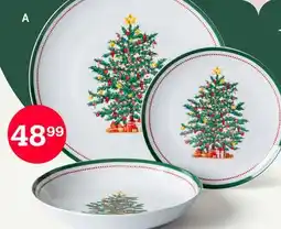 Kitchen Stuff Plus KSP XMAS EVERGREEN PORCELAIN DINNERWARE SET EVERGREEN SET/12 offer