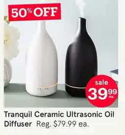 Kitchen Stuff Plus KSP TRANQUIL CERAMIC ULTRASONIC OIL DIFFUSER 120 ML CAPACITY WHITE offer