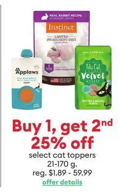 Petsmart select cat toppers offer