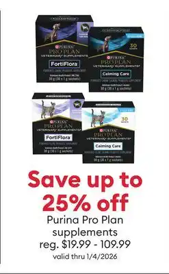 Petsmart Purina Pro Plan supplements offer