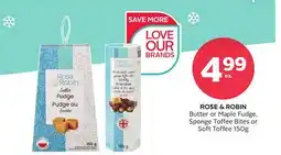 Rexall ROSE & ROBIN Butter or Maple Fudge, Sponge Toffee Bites or Soft Toffee offer