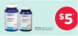 Rexall OPTION+ Vitamin D or D3 offer