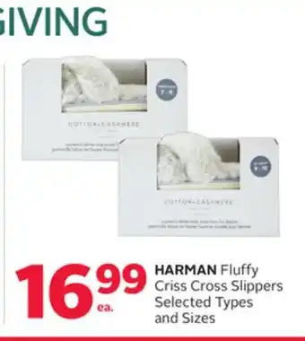 Rexall HARMAN Fluffy Criss Cross Slippers offer