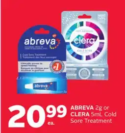 Rexall ABREVA 2g or CLERA 5mL Cold Sore Treatment offer