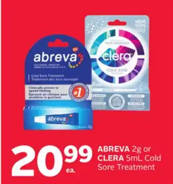 Rexall ABREVA 2g or CLERA 5mL Cold Sore Treatment offer