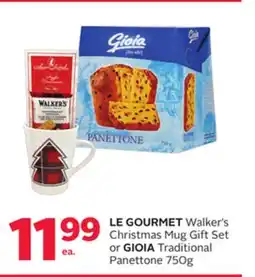 Rexall LE GOURMET Walker's Christmas Mug Gift Set or GIOIA Traditional Panettone offer