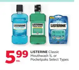 Rexall LISTERINE Classic Mouthwash 1L or Pocketpaks offer