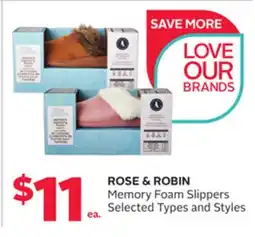 Rexall ROSE & ROBIN Memory Foam Slippers offer