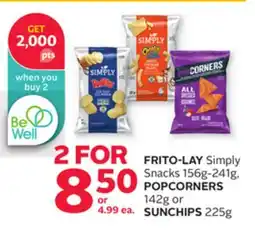 Rexall FRITO-LAY Simply Snacks 156g-241g, POPCORNERS 142g or SUNCHIPS 225g offer