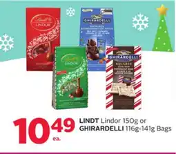 Rexall LINDT Lindor 150g or GHIRARDELLI 116g-141g Bags offer