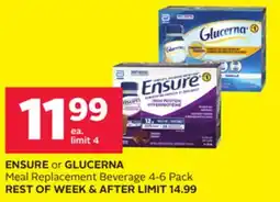 Rexall ENSURE or GLUCERNA Meal Replacement Beverage 4 - 6 Pack offer