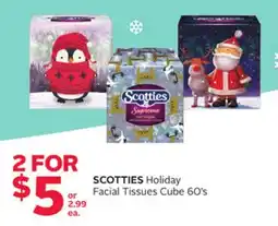 Rexall SCOTTIES Holiday Facial Tissues Cube offer