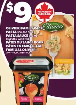 Independent City Market OLIVIERI FAMILY PACK PASTA, 500-700 G OR PASTA SAUCE, 600 ML offer