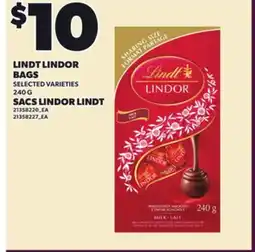 Independent City Market LINDT LINDOR BAGS, 240 G offer