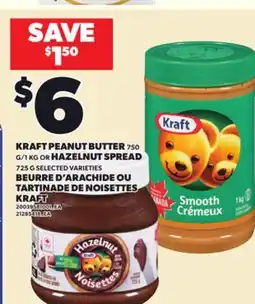 Independent City Market KRAFT PEANUT BUTTER 750 G/1 KG OR HAZELNUT SPREAD 725 G offer