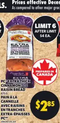 Independent City Market PC EXTRA THICK CINNAMON RAISIN BREAD, 675 G offer