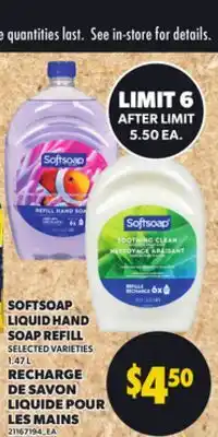 Independent City Market SOFTSOAP LIQUID HAND SOAP REFILL, 1.47 L offer